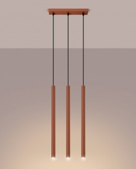 Lampa wisząca PASTELO 3 ochra czerwona Sollux SL.1526