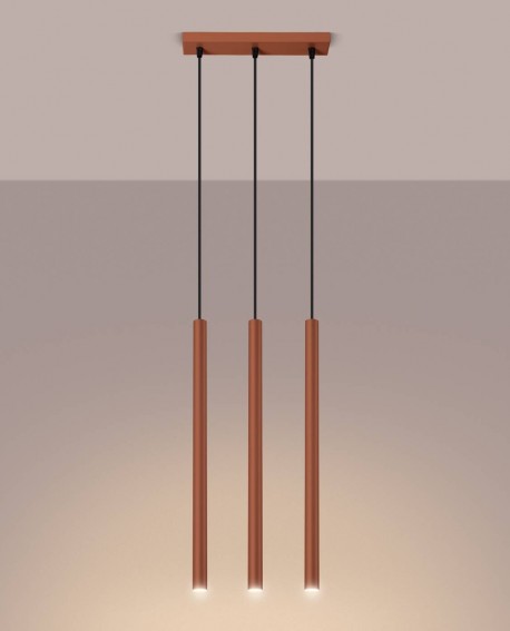 Lampa wisząca PASTELO 3 ochra czerwona Sollux SL.1526