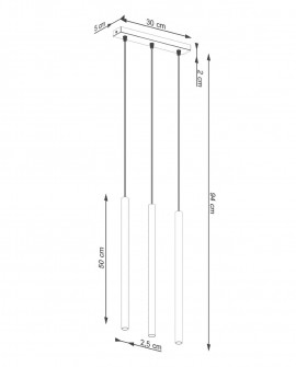 Lampa wisząca PASTELO 3 ochra czerwona Sollux SL.1526