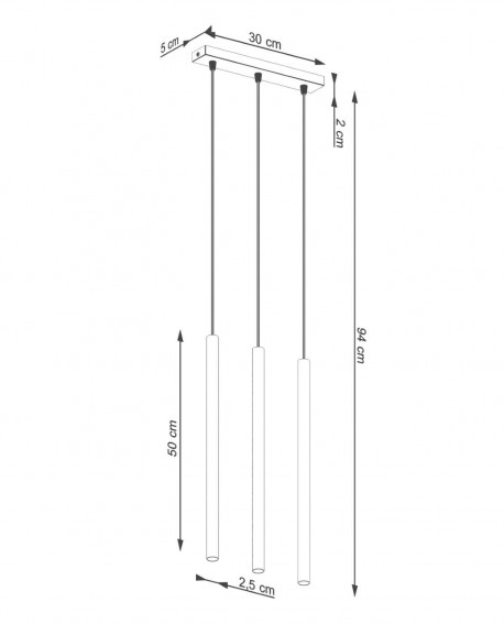 Lampa wisząca PASTELO 3 ochra czerwona Sollux SL.1526