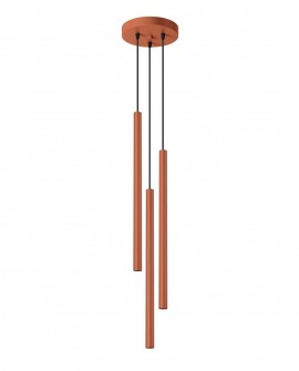 Lampa wisząca PASTELO 3P ochra czerwona Sollux SL.1527