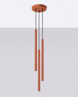 Lampa wisząca PASTELO 3P ochra czerwona Sollux SL.1527