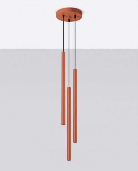Lampa wisząca PASTELO 3P ochra czerwona Sollux SL.1527