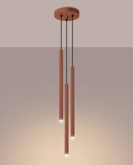 Lampa wisząca PASTELO 3P ochra czerwona Sollux SL.1527