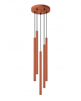 Lampa wisząca PASTELO 5P ochra czerwona Sollux SL.1528