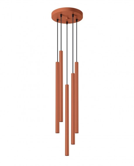 Lampa wisząca PASTELO 5P ochra czerwona Sollux SL.1528