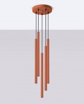 Lampa wisząca PASTELO 5P ochra czerwona Sollux SL.1528