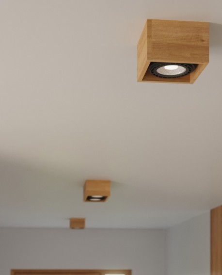 Plafon QUATRO 2 naturalne drewno Sollux SL.0916