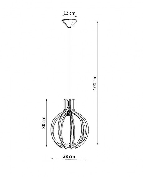 Lampa wisząca ARANCIA naturalne drewno Sollux SL.0391