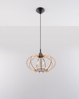Lampa wisząca MANDELINO naturalne drewno Sollux SL.0392