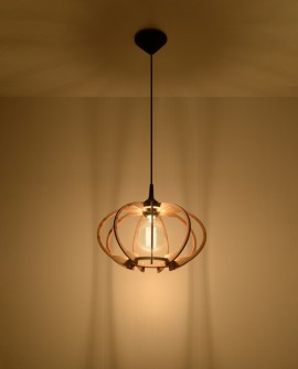 Lampa wisząca MANDELINO naturalne drewno Sollux SL.0392