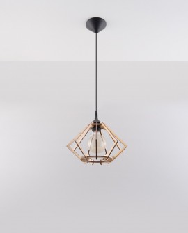 Lampa wisząca POMPELMO naturalne drewno Sollux SL.0393