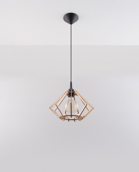 Lampa wisząca POMPELMO naturalne drewno Sollux SL.0393