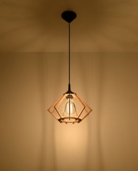 Lampa wisząca POMPELMO naturalne drewno Sollux SL.0393