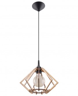 Lampa wisząca POMPELMO naturalne drewno Sollux SL.0393