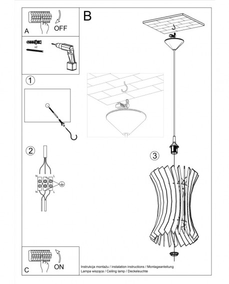 Lampa wisząca ORIANA Sollux SL.0642