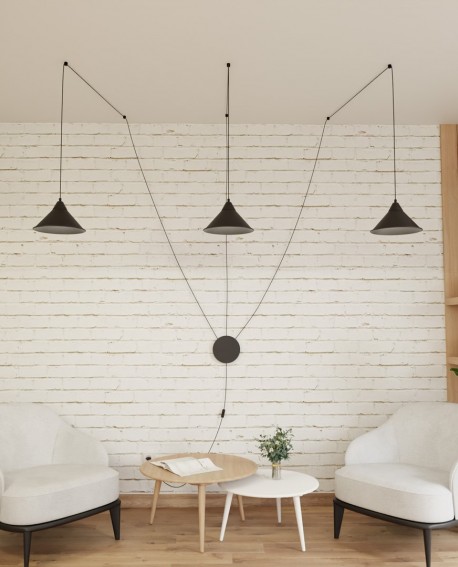 LAMPA WISZĄCA ABRAMO 3 CZARNA EMIBIG 160/3
