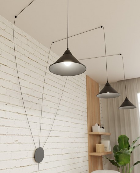 LAMPA WISZĄCA ABRAMO 3 CZARNA EMIBIG 160/3