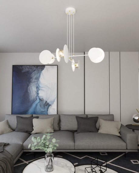 LAMPA WISZĄCA IDEA 4 BIAŁA EMIBIG