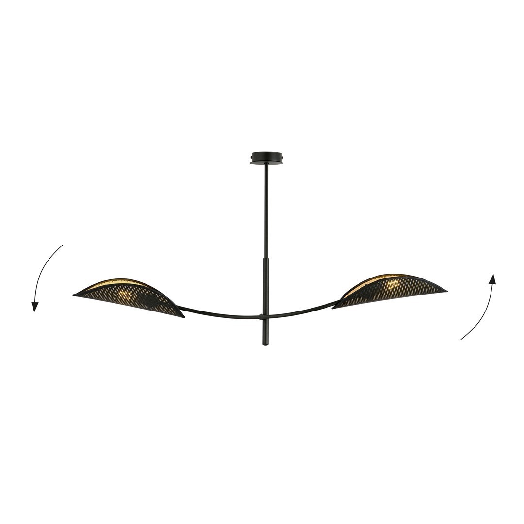 LAMPA SUFITOWA LOTUS 2-PUNKTOWA CZARNA/ZŁOTA EMIBIG