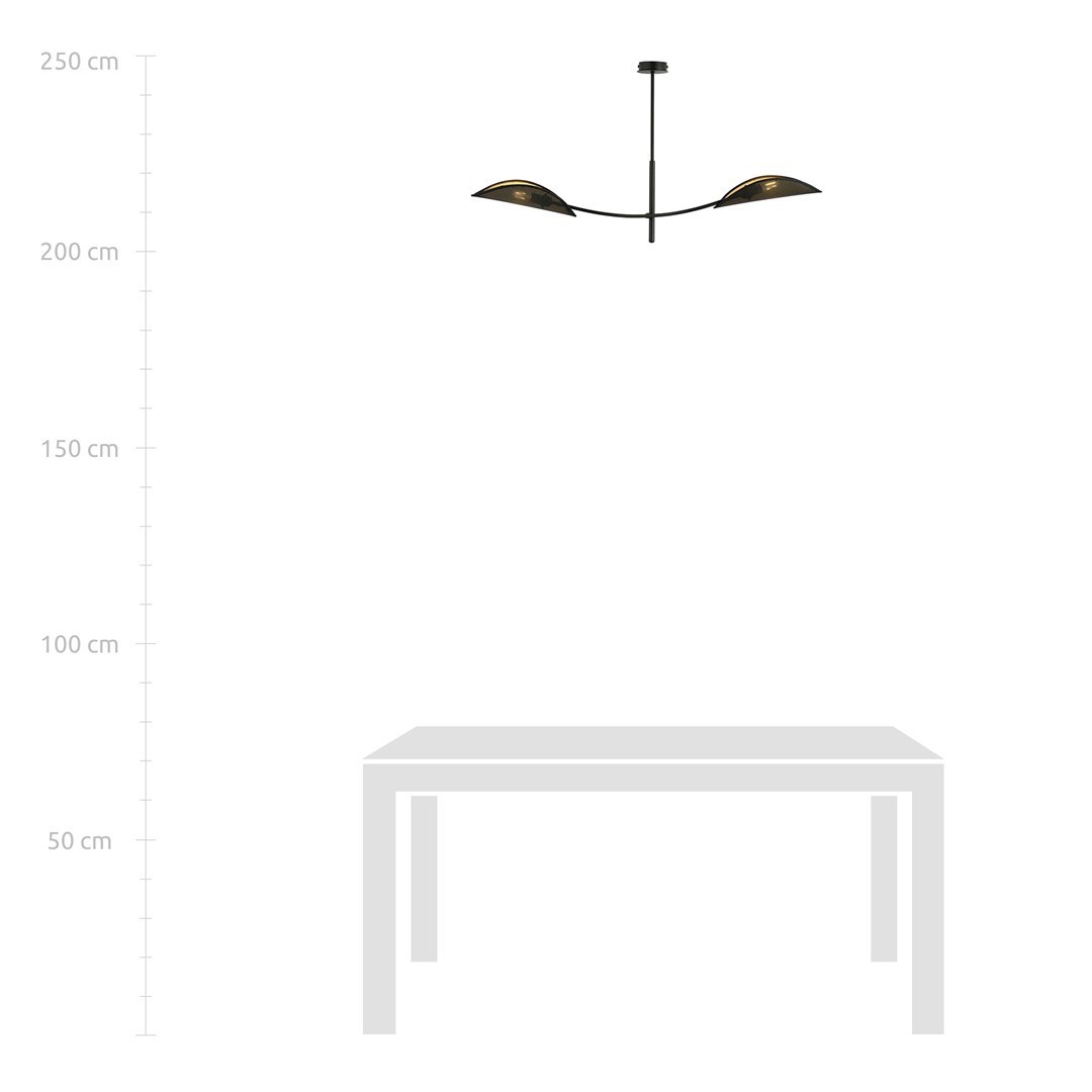 LAMPA SUFITOWA LOTUS 2-PUNKTOWA CZARNA/ZŁOTA EMIBIG