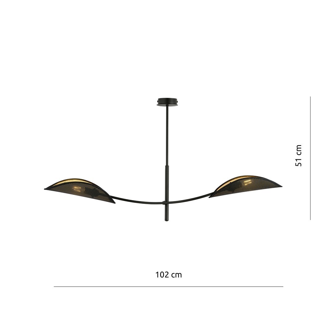 LAMPA SUFITOWA LOTUS 2-PUNKTOWA CZARNA/ZŁOTA EMIBIG