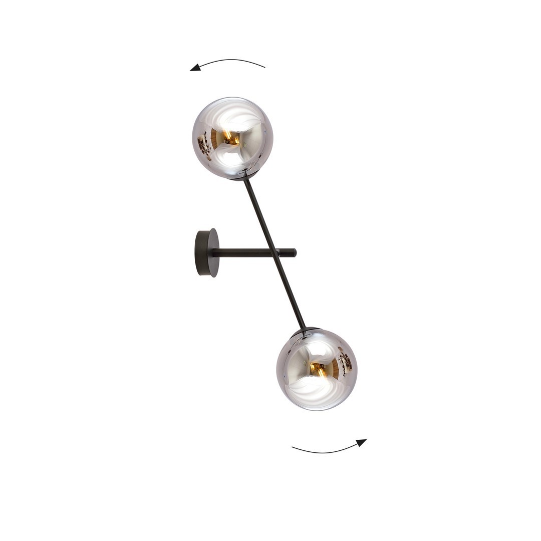 KINKIET LAMPA ŚCIENNA LINEAR K2 CZARNA/GRAFITOWA EMIBIG