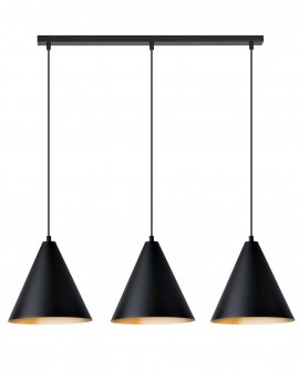 LAMPA WISZĄCA REBEL 3 CZARNA ZŁOTA oprawa oświetleniowa EMIBIG