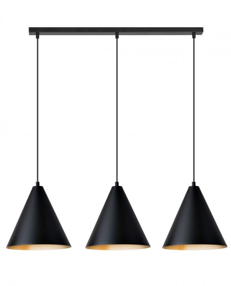 LAMPA WISZĄCA REBEL 3 CZARNA ZŁOTA oprawa oświetleniowa EMIBIG