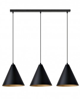 LAMPA WISZĄCA REBEL 3 CZARNA ZŁOTA oprawa oświetleniowa EMIBIG