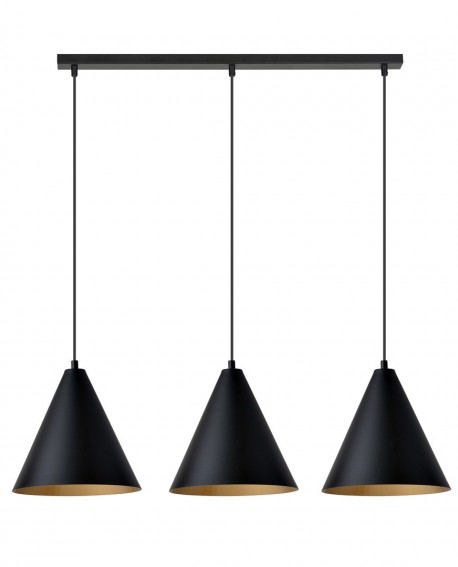 LAMPA WISZĄCA REBEL 3 CZARNA ZŁOTA oprawa oświetleniowa EMIBIG