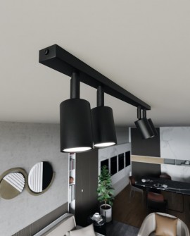 LAMPA SUFITOWA FLASH 4-PUNKTOWA CZARNA EMIBIG