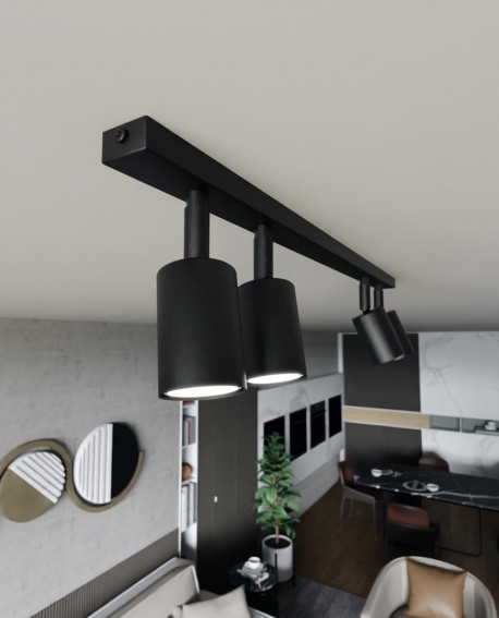 LAMPA SUFITOWA FLASH 4-PUNKTOWA CZARNA EMIBIG