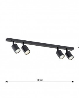 LAMPA SUFITOWA FLASH 4-PUNKTOWA CZARNA EMIBIG