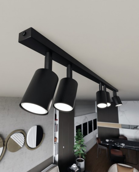 LAMPA SUFITOWA FLASH 6-PUNKTOWA CZARNA EMIBIG