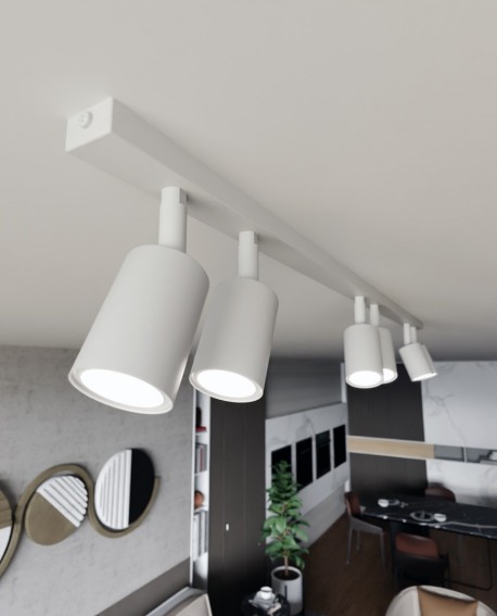 LAMPA SUFITOWA FLASH 6-PUNKTOWA BIAŁA EMIBIG