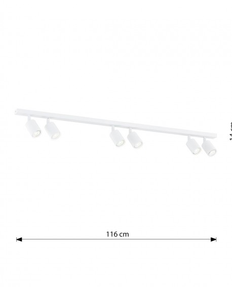 LAMPA SUFITOWA FLASH 6-PUNKTOWA BIAŁA EMIBIG