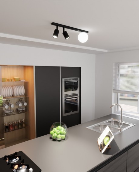 LAMPA SUFITOWA BASTER 3-PUNKTOWA CZARNA EMIBIG