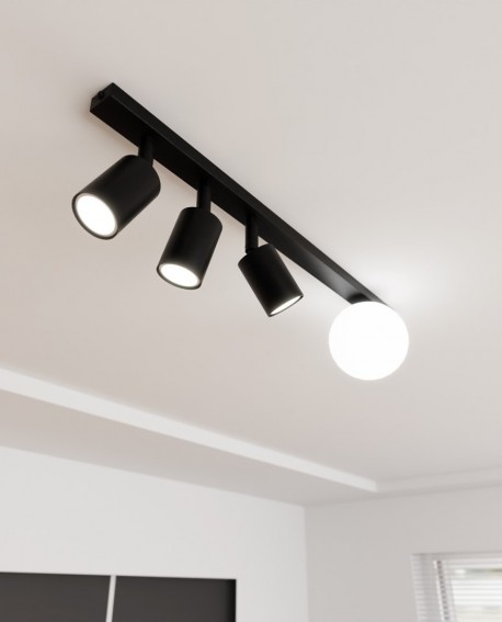 LAMPA SUFITOWA BASTER 4-PUNKTOWA CZARNA EMIBIG