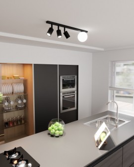 LAMPA SUFITOWA BASTER 4-PUNKTOWA CZARNA EMIBIG