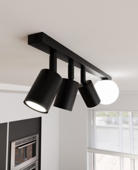 LAMPA SUFITOWA BASTER 4-PUNKTOWA CZARNA EMIBIG