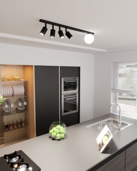 LAMPA SUFITOWA BASTER 5-PUNKTOWA CZARNA EMIBIG