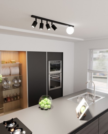 LAMPA SUFITOWA BASTER 5-PUNKTOWA CZARNA EMIBIG