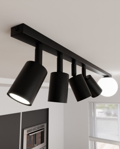 LAMPA SUFITOWA BASTER 5-PUNKTOWA CZARNA EMIBIG