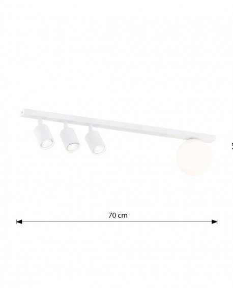 LAMPA SUFITOWA BASTER 4-PUNKTOWA BIAŁA EMIBIG