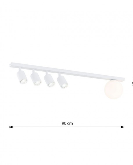 LAMPA SUFITOWA BASTER 5-PUNKTOWA BIAŁA EMIBIG