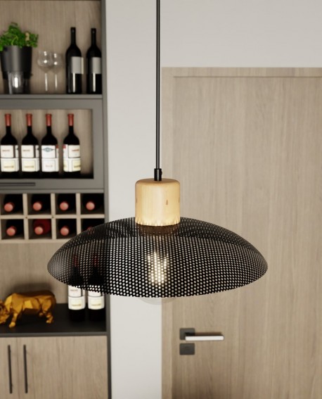 LAMPA WISZĄCA KOBE 1 CZARNA EMIBIG