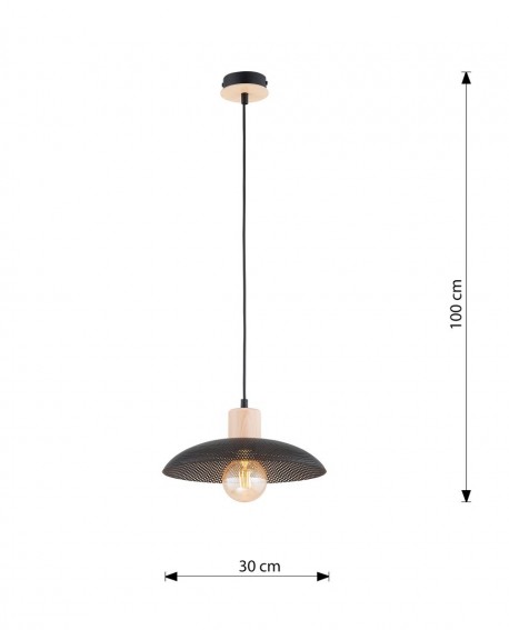 LAMPA WISZĄCA KOBE 1 CZARNA EMIBIG