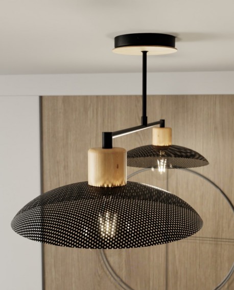 LAMPA SUFITOWA KOBE 2-PUNKTOWA CZARNA EMIBIG