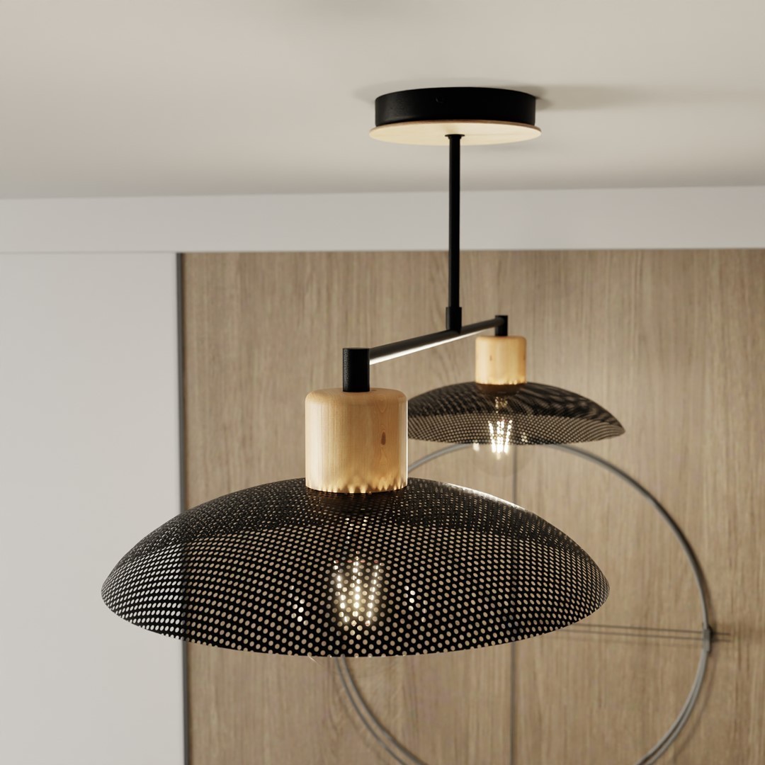 LAMPA SUFITOWA KOBE 2-PUNKTOWA CZARNA EMIBIG